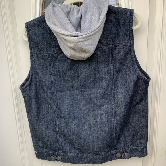 Denim / Jean Hooded Vest - Picture 2 of 7